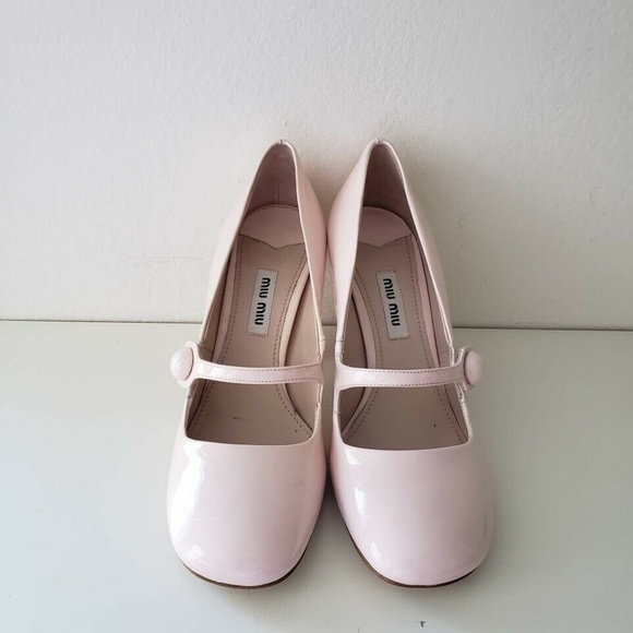 Miu Miu Mary Jane Heel Shoes - Nude Pink - Picture 3 of 8